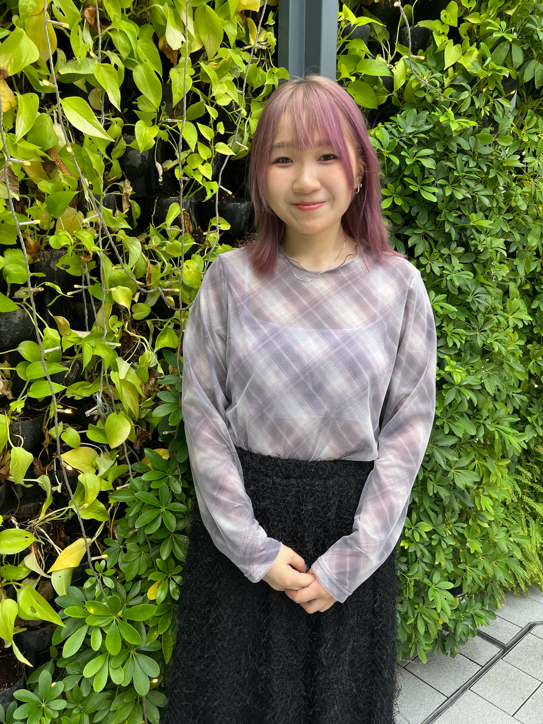 #VHT640 // 雙 層 菱 格 紗 紗 上 衣