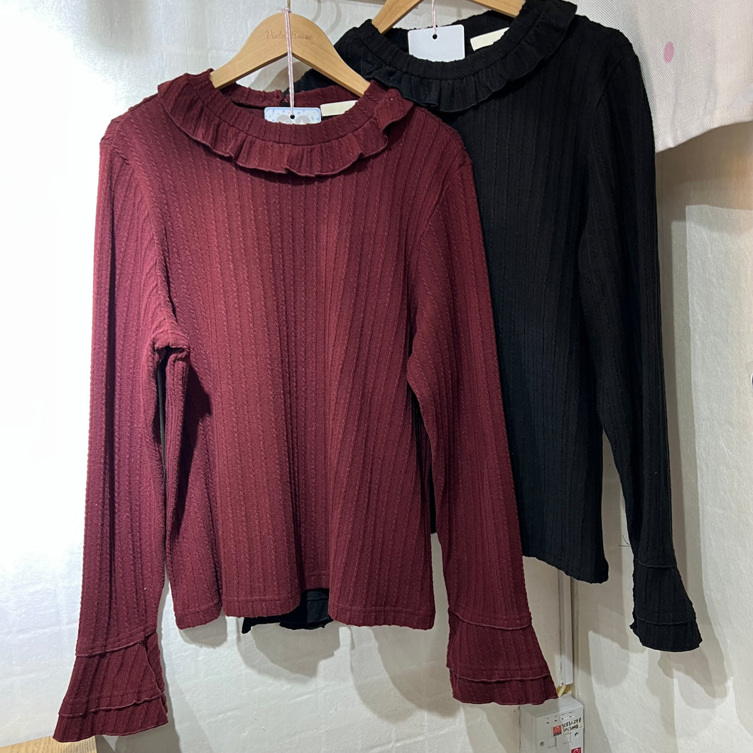 #VHT564 // 節 日 感 🌟 翻 領 麻 花 上 衣